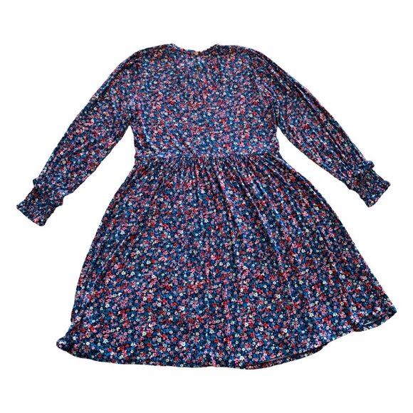 NWT DRAPER JAMES Womens' Blue Wispy Floral Kitty Knit Shift Dress XL - Picture 12 of 12